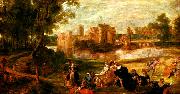 Peter Paul Rubens park utanfor ett slott oil painting on canvas